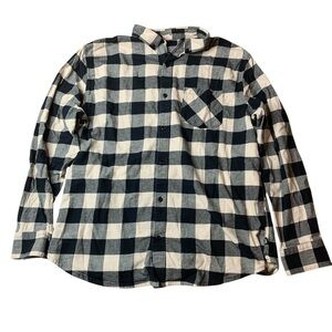 Ripzone Black & White Buffalo Plaid Flannel Shirt - Men's XL / TG